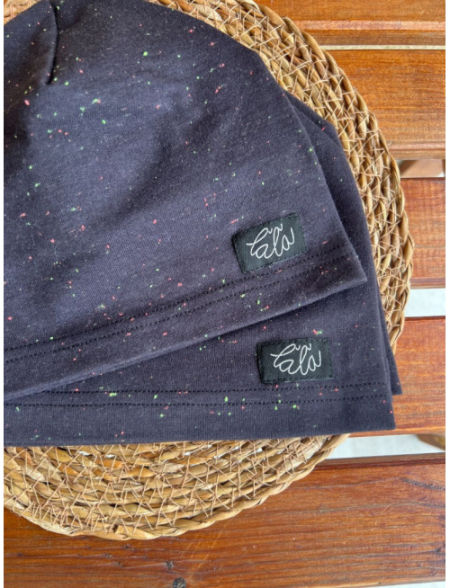 Šmolko čiapka - čierna s neon uzlíčkami - jednovrstvová - LEN DO VYPREDANIA ZÁSOB