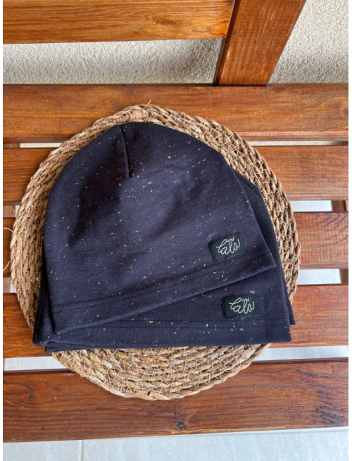 Šmolko čiapka - čierna s neon uzlíčkami - jednovrstvová - LEN DO VYPREDANIA ZÁSOB