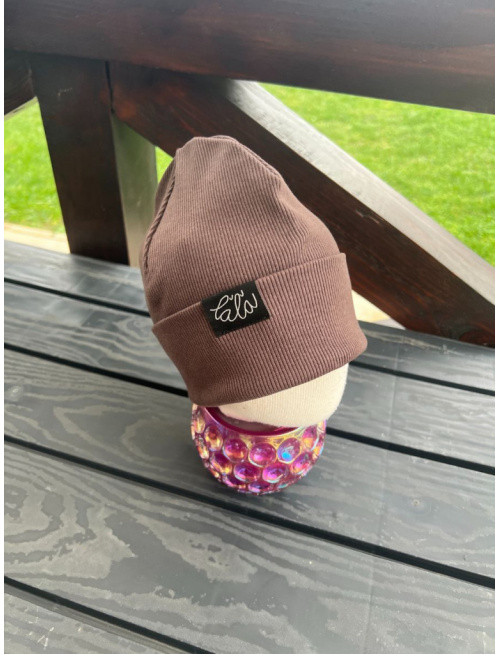 Rebro PLYTKÁ čiapka - čokoládová