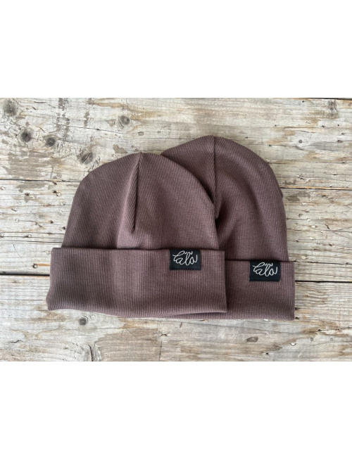 Rebro PLYTKÁ čiapka - čokoládová