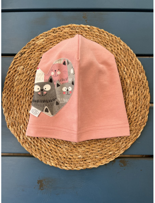 Jednofarebná šmolko čiapka so vzorovaným srdcom - jednovrstvová