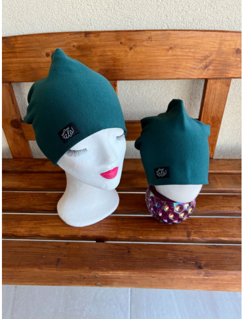 Parma šmolko čiapka - smaragd zelená - dvojvrstvová