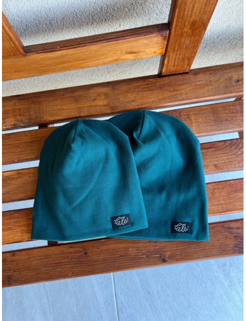 Parma šmolko čiapka - smaragd zelená - dvojvrstvová