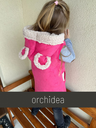 Ultra ľahká Teddy vesta s uškami - ALEX - rovno zips