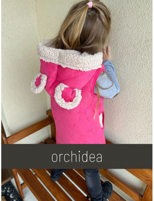 Ultra ľahká Teddy vesta s uškami - ALEX - rovno zips