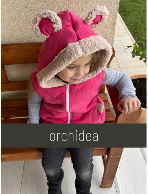 Ultra ľahká Teddy vesta s uškami - ALEX - rovno zips