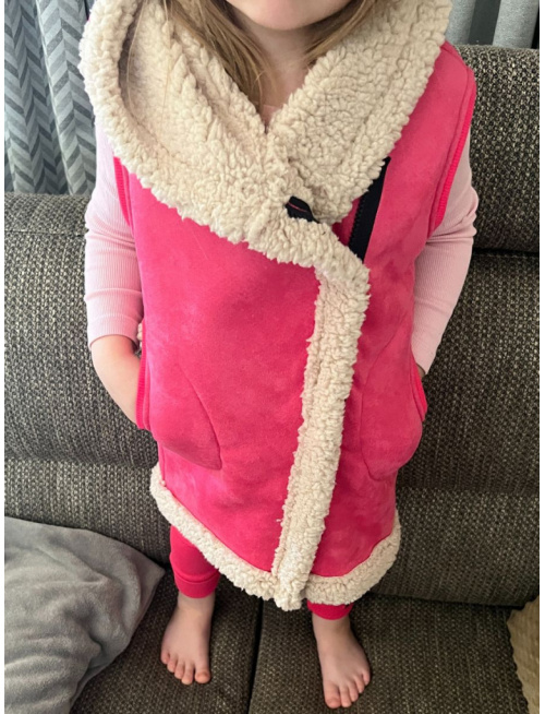 Ultra ľahká Teddy vesta s uškami - ALEX - šikmo zips