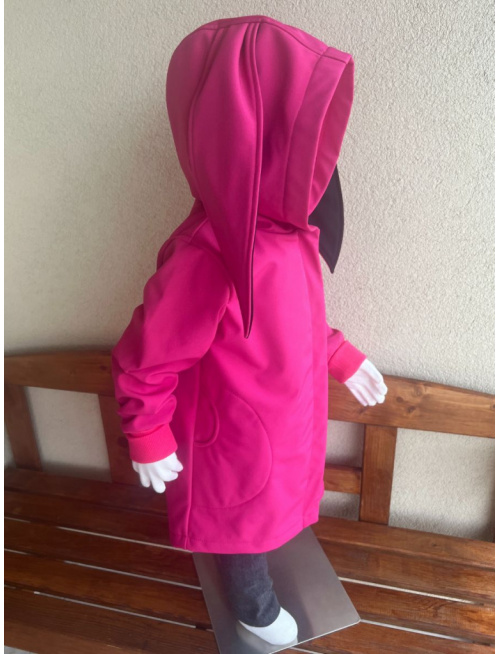 Rastúca softshell bunda ALEX so šikmozipsom a uškami - jednofarebná - jeseň/ZIMA