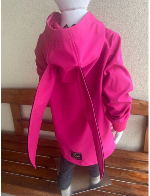 Rastúca softshell bunda ALEX so šikmozipsom a uškami - jednofarebná - jeseň/ZIMA