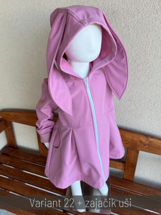 Rastúca softshell bunda s prestrihom - sukničková - RIO s uškami - jeseň/ZIMA