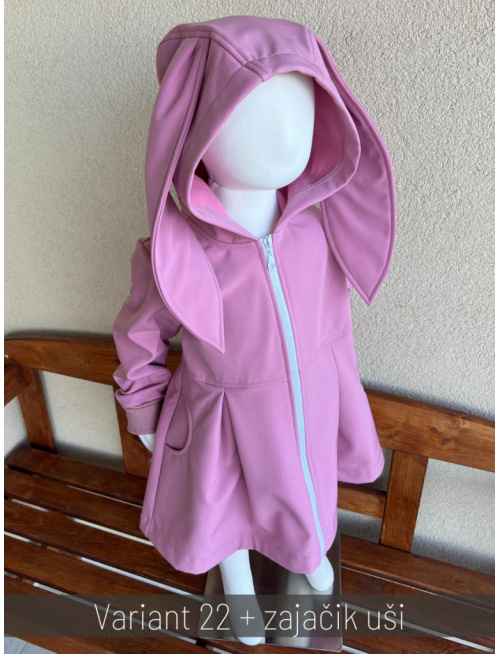 Rastúca softshell bunda s prestrihom - sukničková - RIO s uškami - jeseň/ZIMA