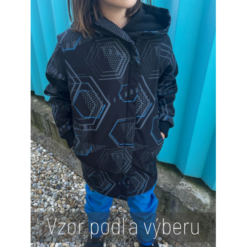 Rastúca softshell bunda so šikmozipsom ALEX - vzorovaná - jeseň/ZIMA