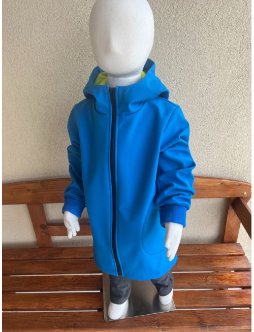 Rastúca softshell bunda s rovnozipsom, stojačikovou kapucňou a uškami - ALEX - jeseň/ZIMA