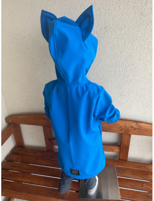 Rastúca softshell bunda s rovnozipsom, stojačikovou kapucňou a uškami - ALEX - jeseň/ZIMA