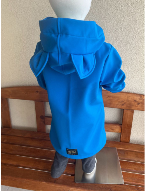 Rastúca softshell bunda s rovnozipsom, stojačikovou kapucňou a uškami - ALEX - jeseň/ZIMA