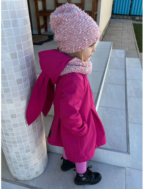 Rastúca softshell bunda s prestrihom - sukničková - RIO s uškami - jeseň/ZIMA