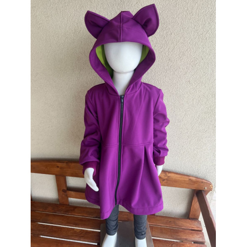 Softshell bunda s prestrihom - sukničková - RIO s uškami - jeseň/ZIMA