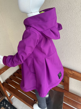 Rastúca softshell bunda s prestrihom - sukničková - RIO s uškami - jeseň/ZIMA