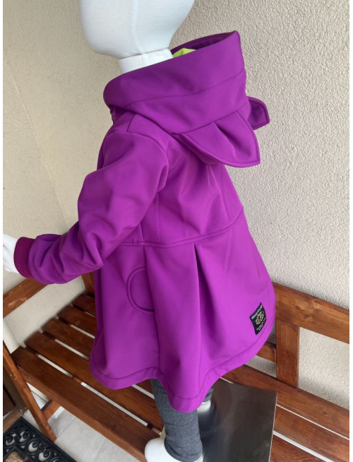 Rastúca softshell bunda s prestrihom - sukničková - RIO s uškami - jeseň/ZIMA