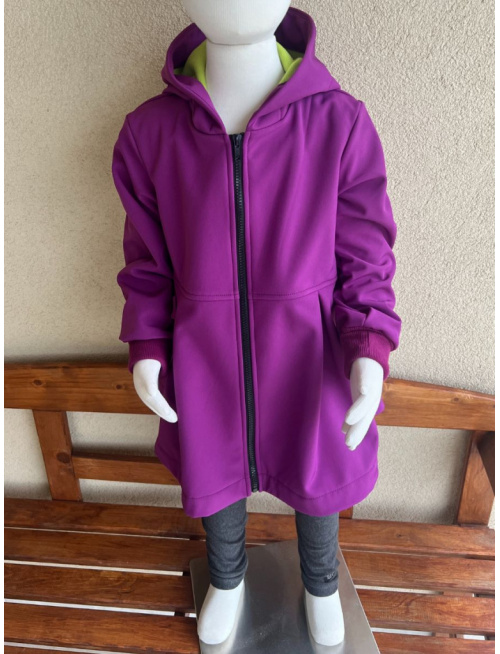 Rastúca softshell bunda s prestrihom - sukničková - RIO s uškami - jeseň/ZIMA