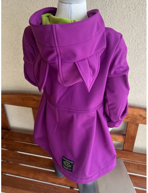 Rastúca softshell bunda s prestrihom - sukničková - RIO s uškami - jeseň/ZIMA