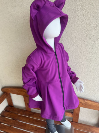 Rastúca softshell bunda s prestrihom - sukničková - RIO s uškami - jeseň/ZIMA