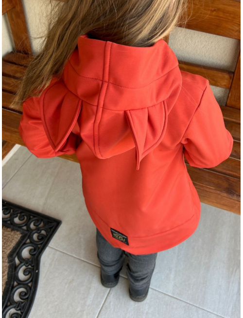 Rastúca softshell bunda so stojačikovou kapucňou - DOMI s uškami - jeseň/ZIMA