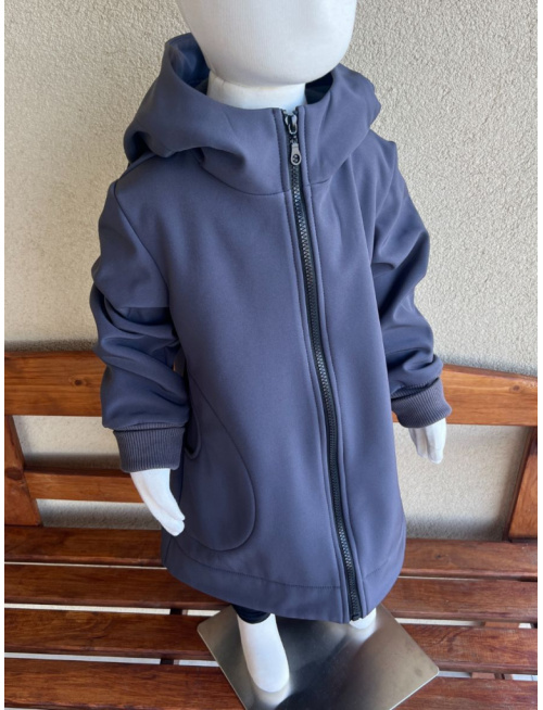 Rastúca softshell bunda so stojačikovou kapucňou - DOMI s uškami - jeseň/ZIMA
