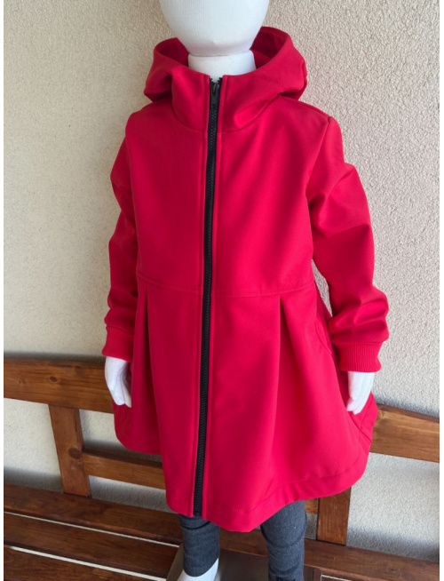 Rastúca softshell bunda s prestrihom a stojačik kapucňou - sukničková - RIO s uškami - jeseň/ZIMA