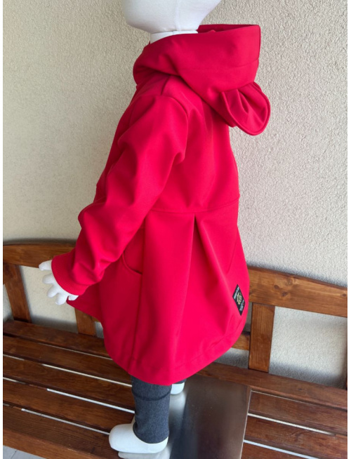 Rastúca softshell bunda s prestrihom a stojačik kapucňou - sukničková - RIO s uškami - jeseň/ZIMA