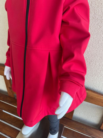 Rastúca softshell bunda s prestrihom a stojačik kapucňou - sukničková - RIO s uškami - jeseň/ZIMA