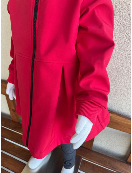 Rastúca softshell bunda s prestrihom a stojačik kapucňou - sukničková - RIO s uškami - jeseň/ZIMA