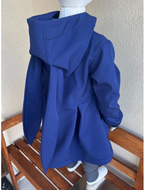 Rastúca softshell bunda s prestrihom a stojačik kapucňou - sukničková - RIO s uškami - jeseň/ZIMA