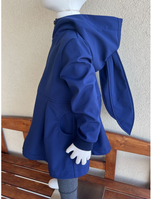 Rastúca softshell bunda s prestrihom a stojačik kapucňou - sukničková - RIO s uškami - jeseň/ZIMA