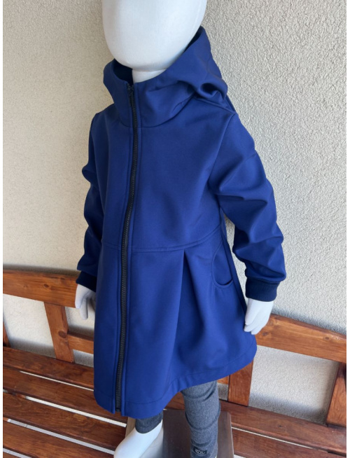 Rastúca softshell bunda s prestrihom a stojačik kapucňou - sukničková - RIO s uškami - jeseň/ZIMA