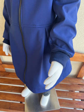Rastúca softshell bunda s prestrihom a stojačik kapucňou - sukničková - RIO s uškami - jeseň/ZIMA