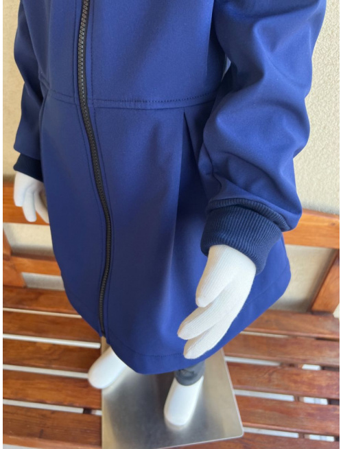 Rastúca softshell bunda s prestrihom a stojačik kapucňou - sukničková - RIO s uškami - jeseň/ZIMA