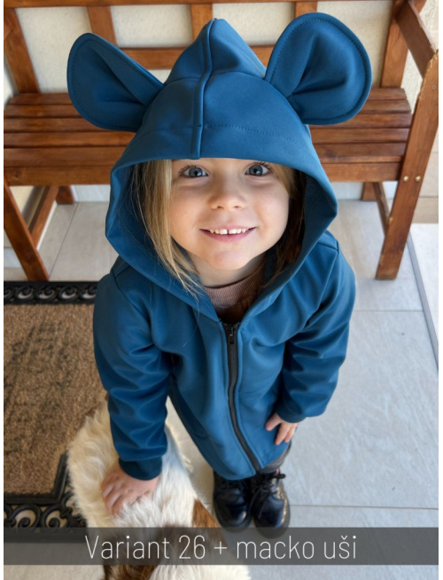 Rastúca softshell bunda s prestrihom - RIO s uškami - jeseň/ZIMA