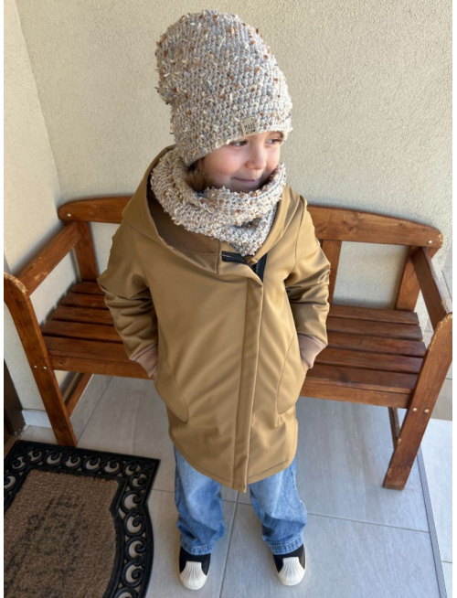 Rastúca softshell bunda ALEX so šikmozipsom a uškami - jednofarebná - jeseň/ZIMA