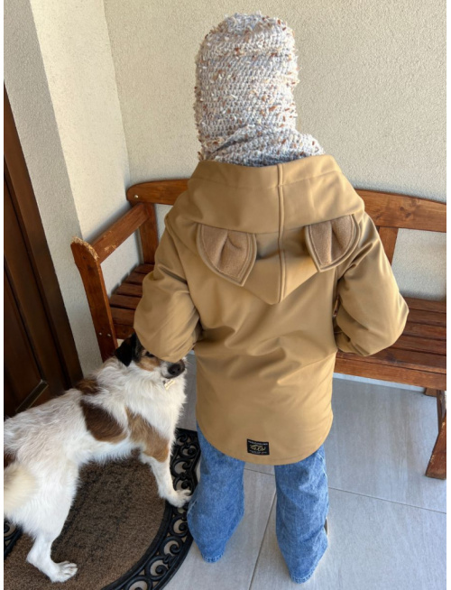 Rastúca softshell bunda ALEX so šikmozipsom a uškami - jednofarebná - jeseň/ZIMA