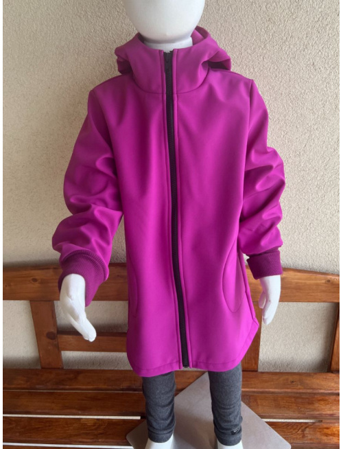 Rastúca softshell bunda s rovnozipsom, stojačikovou kapucňou a uškami - ALEX - jeseň/ZIMA