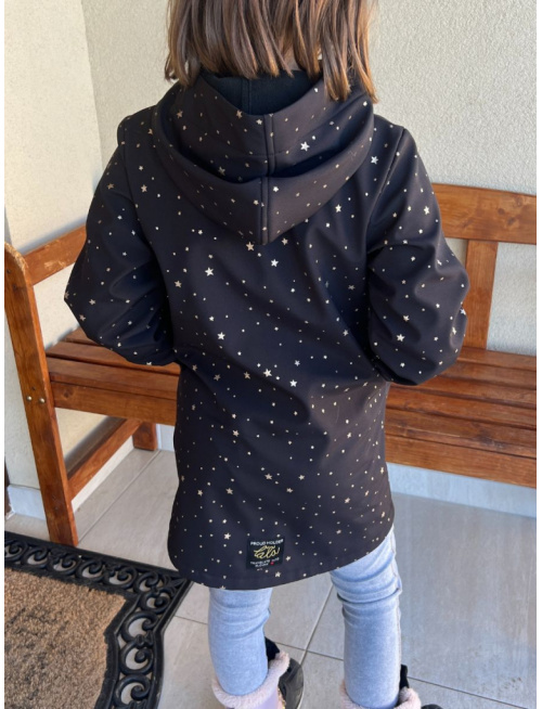 Rastúca softshell bunda s rovnozipsom a stojačikovou kapucňou - ALEX - vzorovaná - jeseň/ZIMA