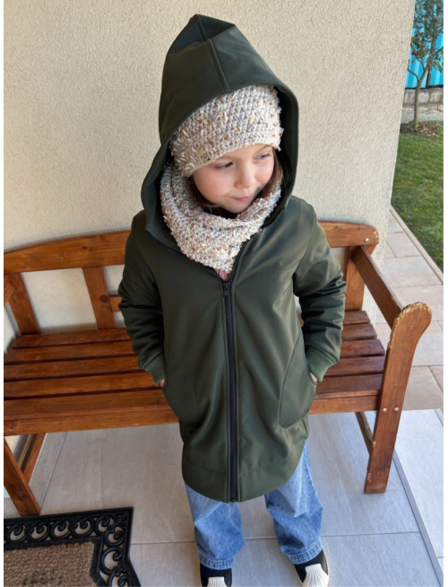 Rastúca softshell bunda so stojačikovou kapucňou - DOMI - jeseň/ZIMA