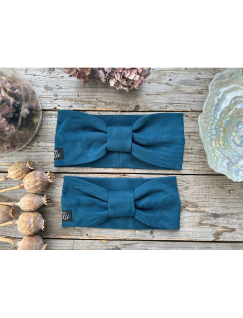 Rebro čelenka TURBAN - smaragdovo modrá