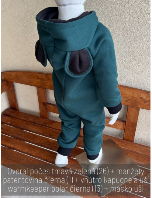 Overal s MACKO uškami - počesaná teplákovina