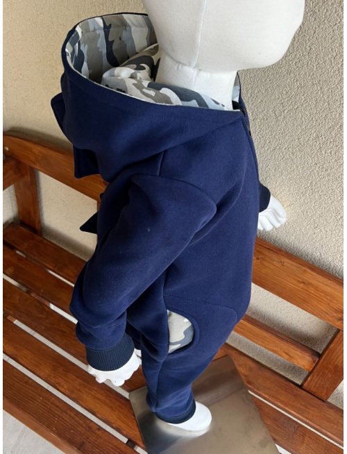 Overal DINO - počesaná teplákovina + vzor