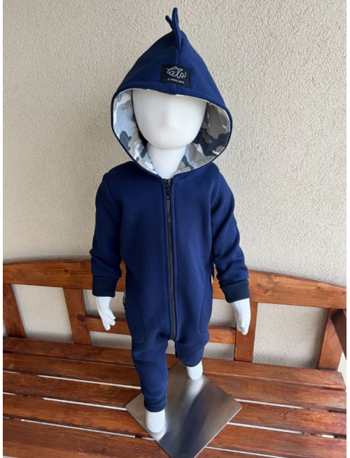 Overal DINO - počesaná teplákovina + vzor