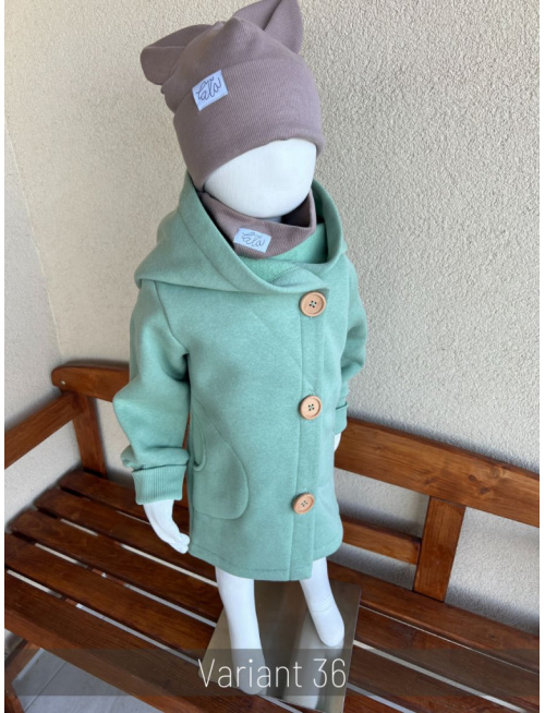 Rastúci kabátik s gombíkmi - počesaná teplákovina