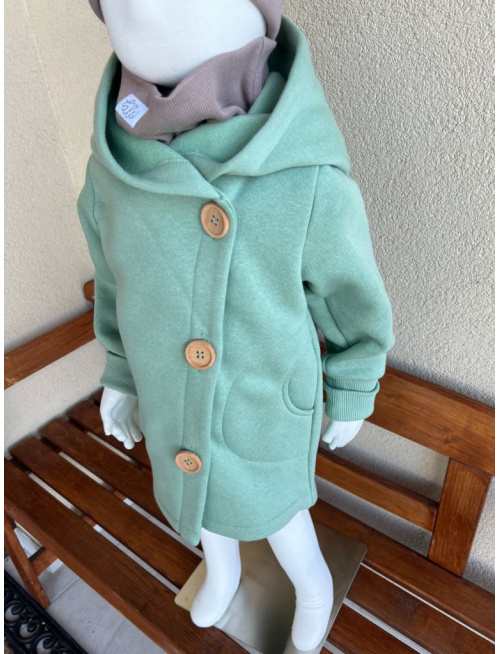 Rastúci kabátik s gombíkmi - počesaná teplákovina