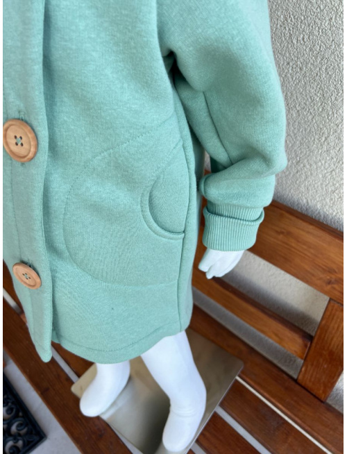 Rastúci kabátik s gombíkmi - počesaná teplákovina